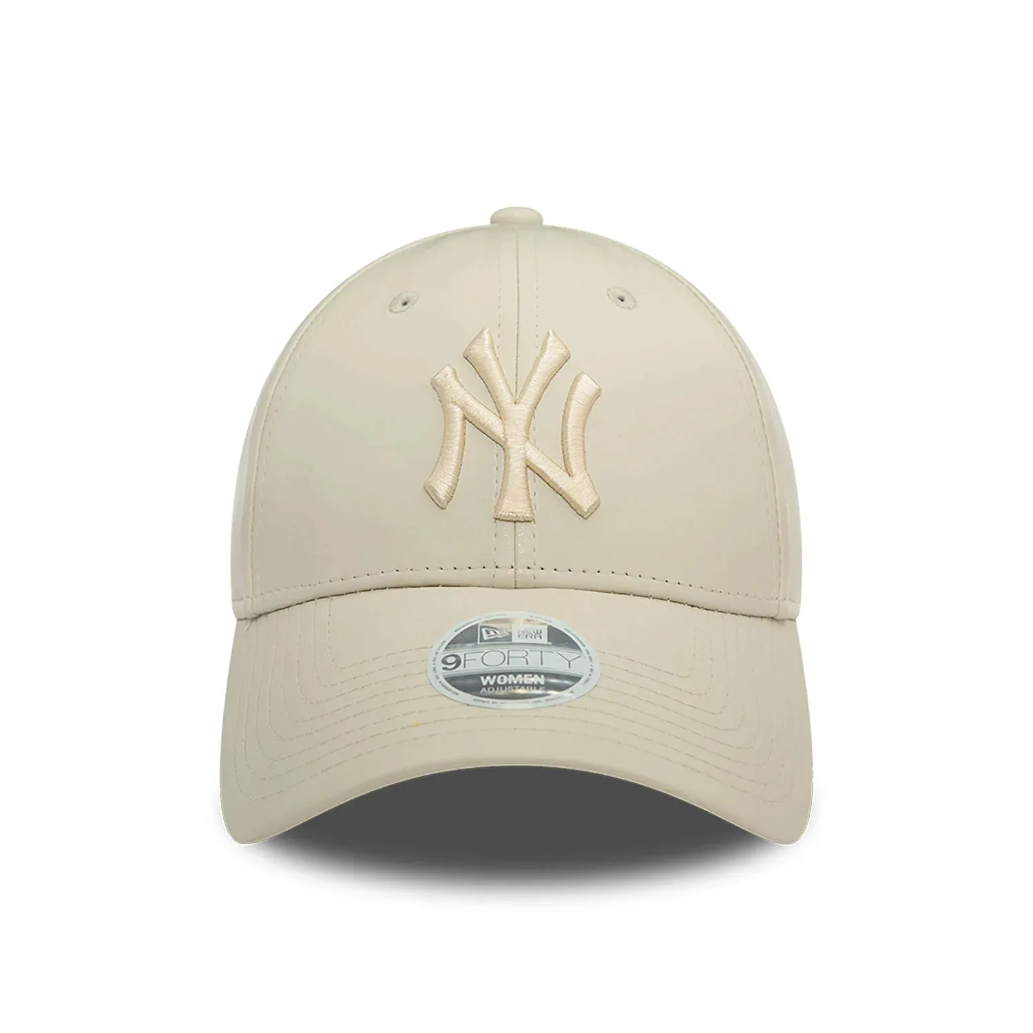 NEW ERA New York Yankees Faux Leather Womens Light Beige 9FORTY Adjustable Cap