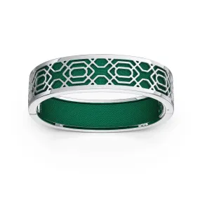 Peranakan Grace Bangle - Emerald Green - Sterling Silver