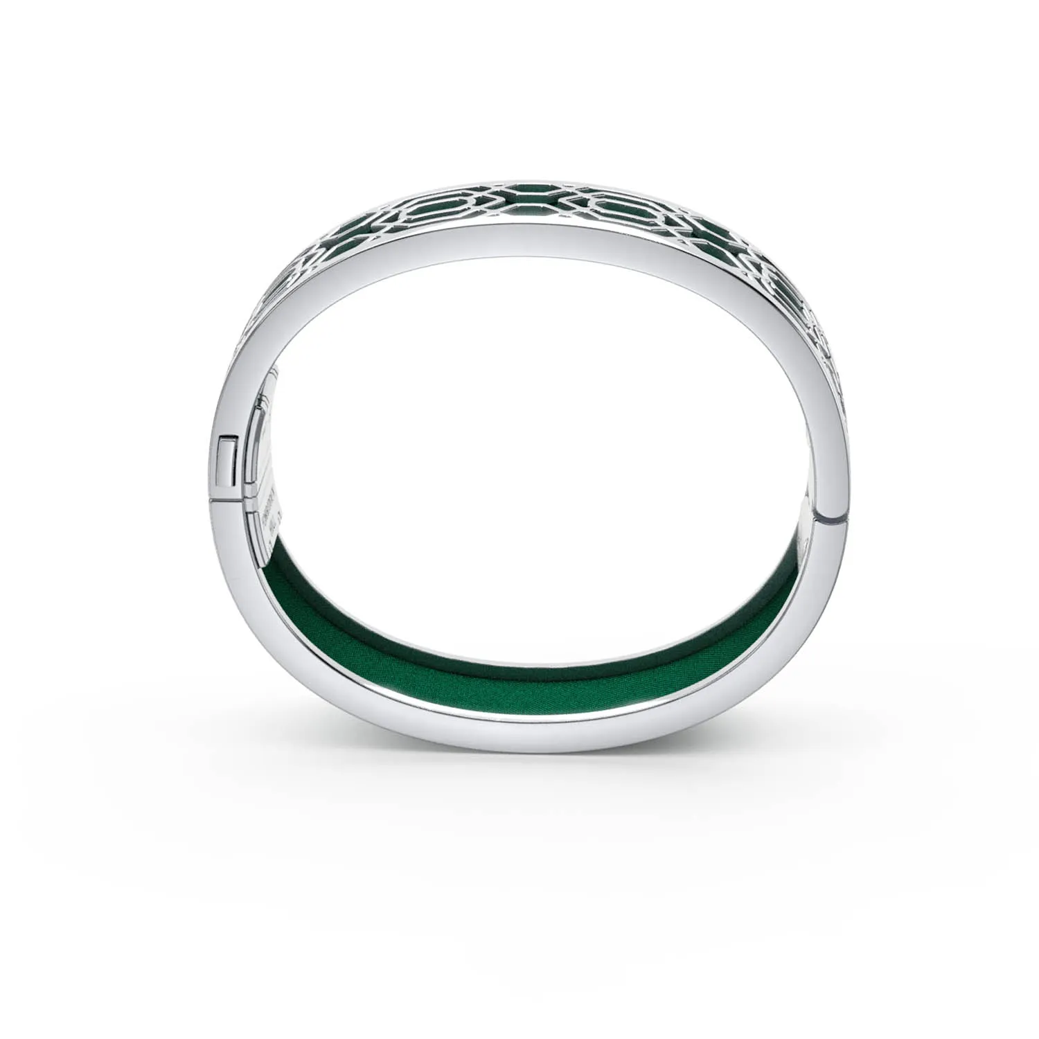 Peranakan Grace Bangle - Emerald Green - Sterling Silver