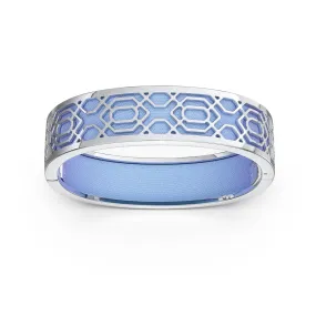 Peranakan Grace Bangle - Gazebo Blue - Sterling Silver