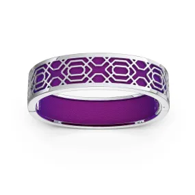 Peranakan Grace Bangle - Orchid Purple - Sterling Silver