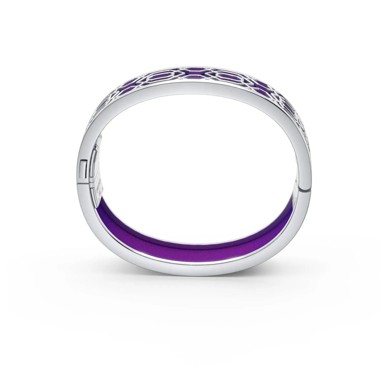 Peranakan Grace Bangle - Orchid Purple - Sterling Silver