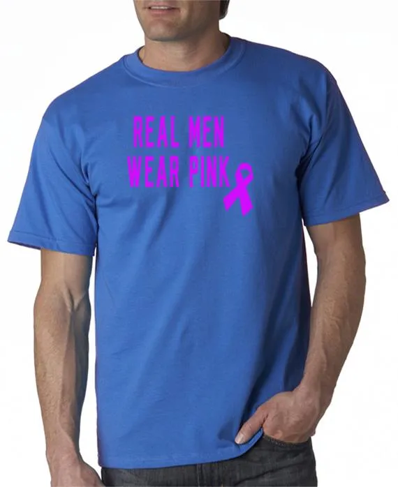 Real Men Wear Pink - Pink Ribbon Breast Cancer Awareness T-Shirt