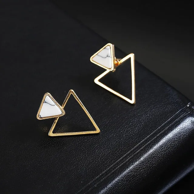 Vintage Geometric Gold Asymmetric Earring