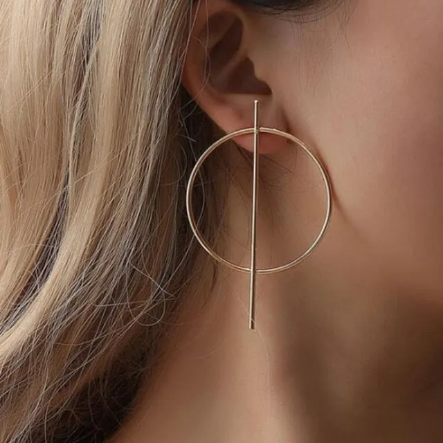 Vintage Geometric Gold Asymmetric Earring