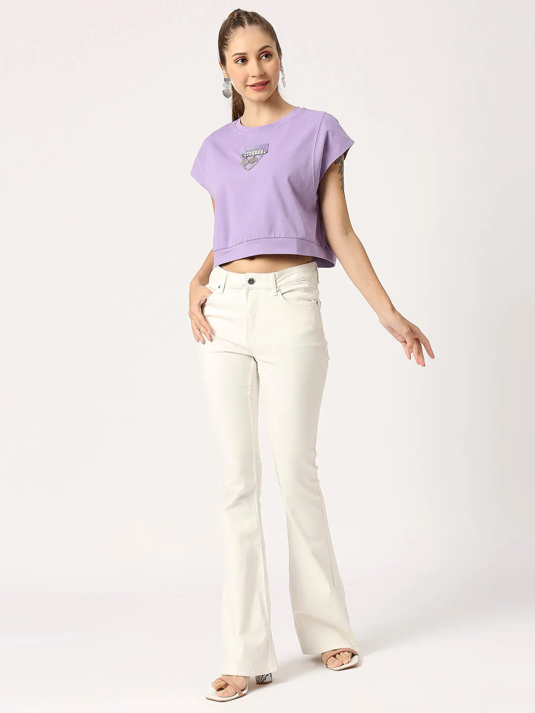 Violet Basic Women T-shirt