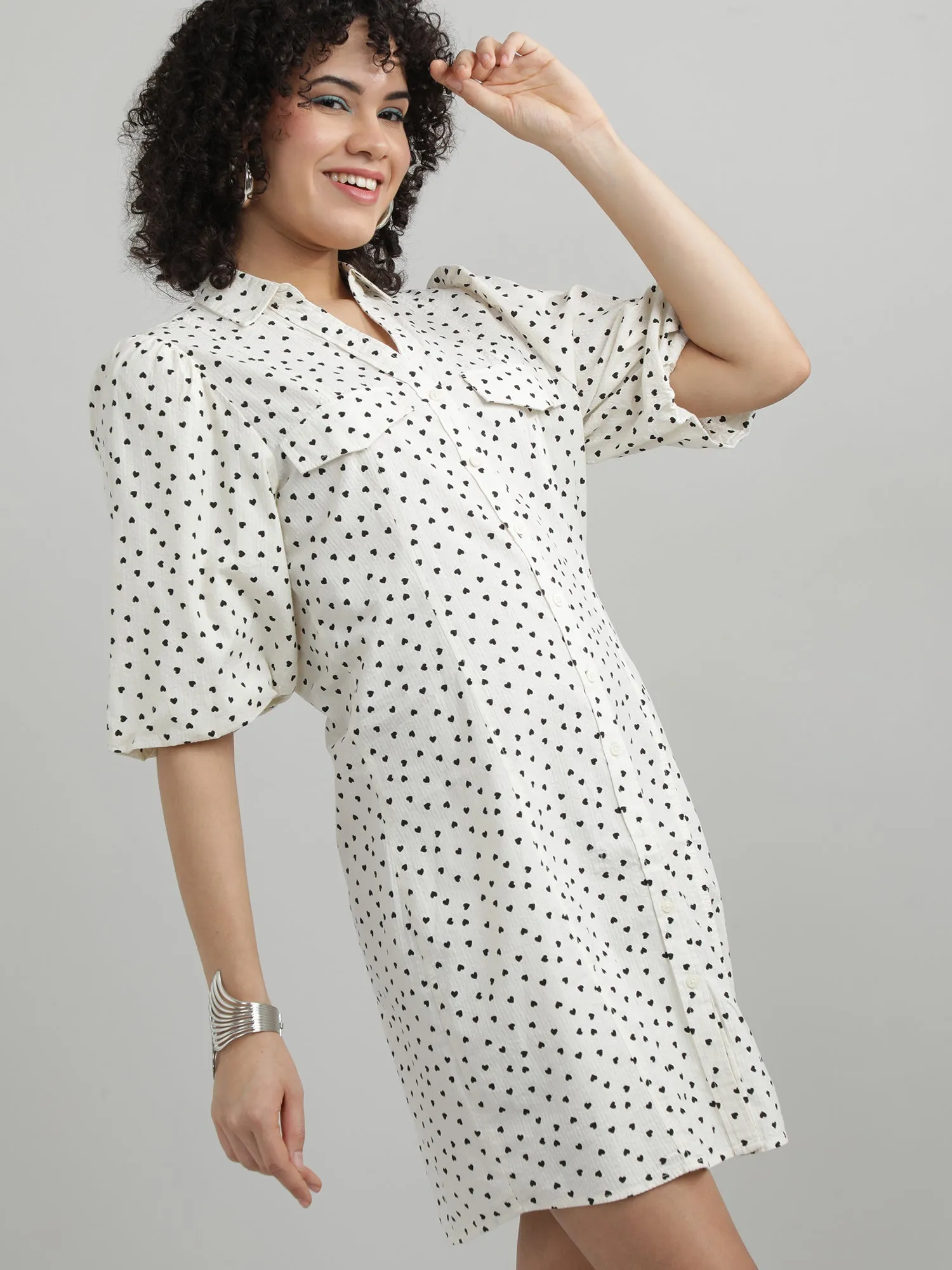 Women Cotton Cream Dress